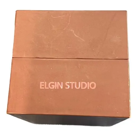 Elgin Studio Rose Gold Fold Over Clasp Analog Swarovski Crystal Watch NEW in Box - Picture 4 of 10